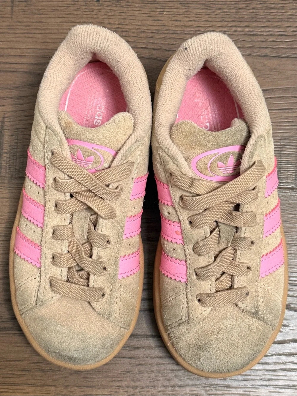 Adidas‎ Campus Originals Girls Sneakers  Tan Pink size 11